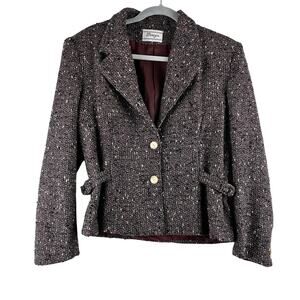 Parizia Tweed Wool Blend Blazer Jacket Women’s 8 Career Office Textured Tailored